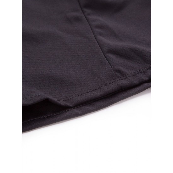 Black Square Neck Double Breasted Sleeveless Rompers Jumpsuit Black Square Neck Double Breasted Sleeveless Rompers Jumpsuit