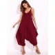 Casual V-neck Wide Leg Jumpsuit Harem Pants Loose Rompers Playsuits