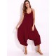 Casual V-neck Wide Leg Jumpsuit Harem Pants Loose Rompers Playsuits