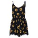 Sexy Vintage Strap Women Sunflower Printed Shorts Pants Rompers Jumpsuit