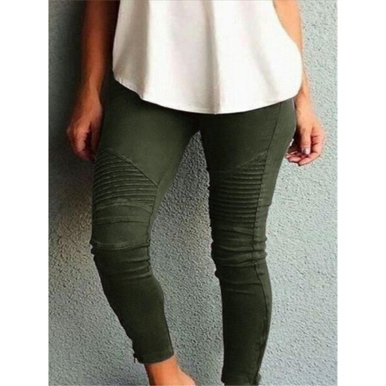 Casual Women Solid Color Trousers Leggings