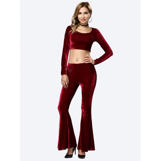 Fashion Women Bell Bottom Wide Leg Flared Long Pants