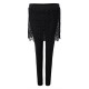 Slim Thick Black Lace Crochet Patchwork Two Piece Leggings