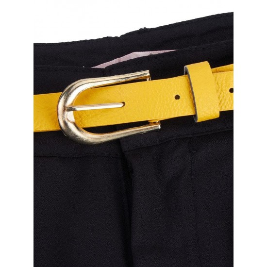 Casual Women Summer Zipper Pocket Pleated Chiffon Short Pants