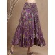 Bohemian Peacock Feather Printed Swing Skirt For Women