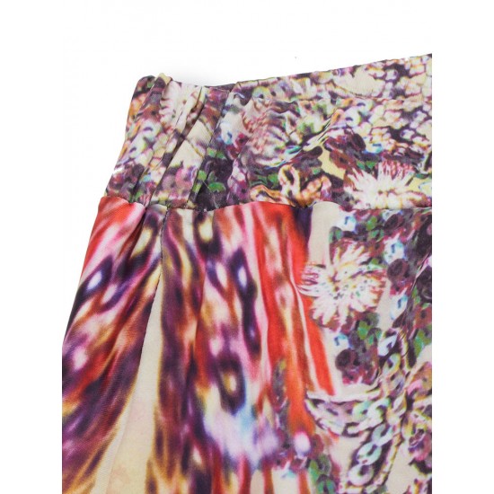 Bohemian Printed Stretch Waist Beach Maxi Skirt For Women Bohemian Printed Stretch Waist Beach Maxi Skirt For Women
