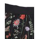 Bohemian Women Black Elastic Waist Floral Embroidered Mesh A-Line Midi Skirts Bohemian Women Black Elastic Waist Floral Embroidered Mesh A-Line Midi Skirts