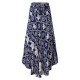 Bohemian Women Elastic Waist Printed Irregular Maxi Skirts