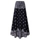 Bohemian Women Elastic Waist Printed Irregular Maxi Skirts