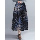 Bohemian Women Floral High Elastic Waist Pleated A-Line Maxi Skirts