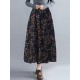 Bohemian Women Floral High Elastic Waist Pleated A-Line Maxi Skirts