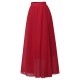 Bohemian Women Pleated Pure Color Chiffon Skirts Bohemian Women Pleated Pure Color Chiffon Skirts