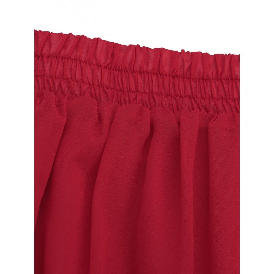 Bohemian Women Pleated Pure Color Chiffon Skirts Bohemian Women Pleated Pure Color Chiffon Skirts