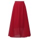 Bohemian Women Pleated Pure Color Chiffon Skirts