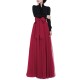 Bow Belt Solid Color Mesh Tulle Pleated High Waist Women Maxi Skirt