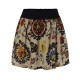 Casual Women Floral Print High Waist Cotton Linen A-line Mini Skirt