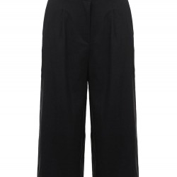 Black Casual Women High Waist Pocket Loose Wide Leg Pants