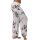 Butterfly Print Loose Casual Women Yoga Pants
