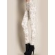 Casual Jacquard Floral Mid Waist Slim Women Elastic Pants