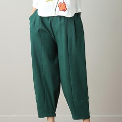 Casual Loose High Elastic Waist Pure Color Pants