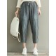 Casual Loose Stripe Drawstring Waist Women Pants