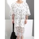 Casual Women Fake Two Pieces Polka Dot O-Neck Short Sleeve Dress