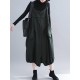 Casual Women Sleeveless Straps Pocket Loose Mid-long Dress