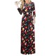 Christmas Casual Women Printed Long Sleeve Loose Maxi Dresses