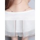 Elegant Women Fake Two Pieces Short Sleeve O-Neck Chiffon Dress