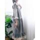 Japanese Sleeveless Ruffle Pockets Solid Color Vintage Apron Dress