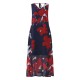 Bohemian Chiffon Women V-Neck Printed Sleeveless Maxi Dress