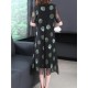 Brief Polka Dot Print Loose O-neck Short Sleeve Dress