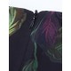 Casual Women Printed Trumpet Sleeve Lace Hem Patchwork Chiffon Dresses