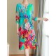 Elegant Floral Print Half Sleeve Dress For Women