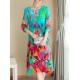 Elegant Floral Print Half Sleeve Dress For Women