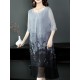 Elegant Women Printed Half Sleeve O-Neck Dress