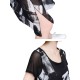 Elegant Women Printed Irregular Short Sleeve Chiffon Dresses