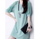 Fashion Women Summer Maxi Loose Lace Short Sleeve Round Neck Dresses