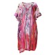 Women Short Sleeve V-Neck Printed Side Split Summer Chiffon Beach Dress