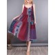 Bohemian Sleeveless Strap Mid-long Floral Dress