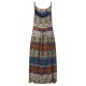 Bohemian Women Random Floral Printed Sleeveless Spaghetti Strap Maxi Dresses