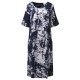 Casual Women Printed Half Sleeve Pocket Tunic Dress