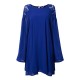 Casual Lace Chiffon Lantern Sleeve Backless Mini Dress For Women