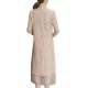 Elegant Lace Hollow Out Half Sleeve Slim Dress For Women