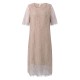 Elegant Lace Hollow Out Half Sleeve Slim Dress For Women