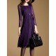 Elegant Women 3/4 Sleeve Front Slit Fake Two Piece Lace Pleated Dress