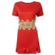 Sexy Hollow Out Embroidery Women A-Line Mini Dress