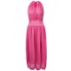 Bohemian Halter V Neck Backless Bow Chiffon Women Beach Maxi Dress