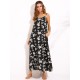 Bohemian Women Floral Sleeveless Spaghetti Strap Maxi Dresses