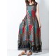 Bohemian Women Sleeveless O-Neck Printed Maxi Tank Dress